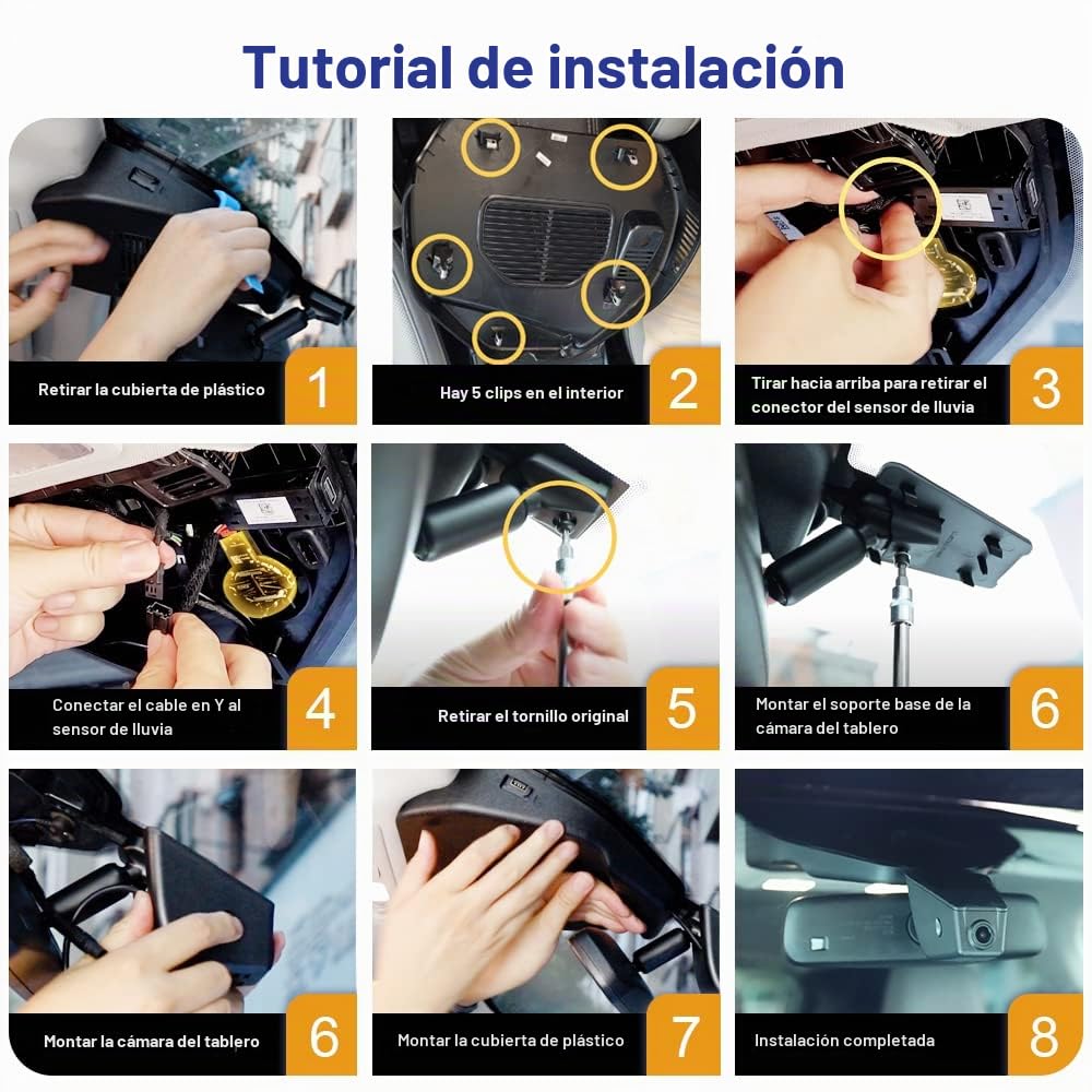 Fitcamx Dashcam 4K Adecuado para Ford Kuga 2019 2020 2021 2022 2023 2024 2025 MK3, OEM Cámara de Coche 2160P UHD Video WiFi, G-Sensor, Grabación en Bucle, WDR Camara para Coche, Tarjeta de 64GB