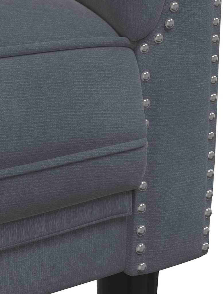 Sofa Dark Grey Velvet (100% Polyester) Living Room Furniture