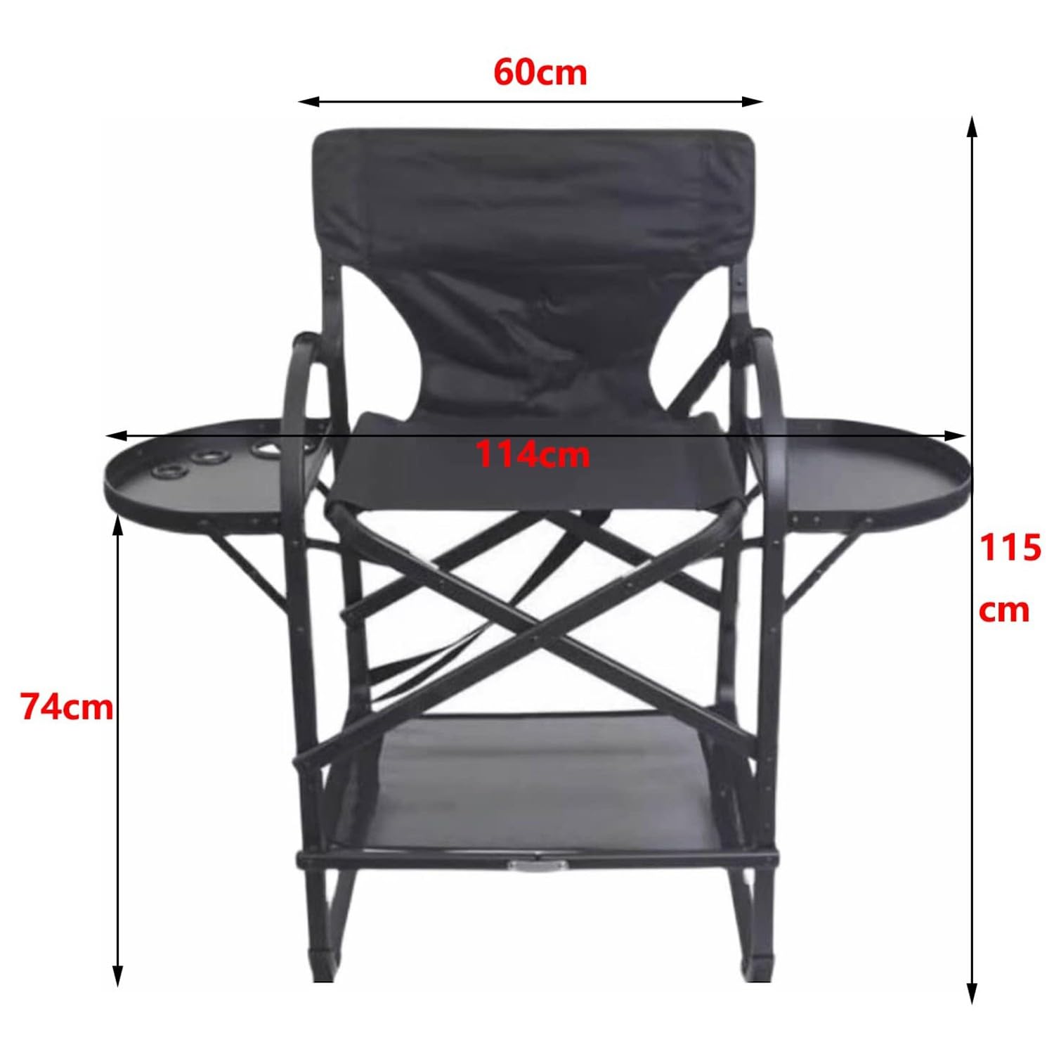 Sedia da regista pieghevole con poggiapiedi, sedia portatile per trucchi, per artisti, uso professionale per cinema, giardino, spiaggia, supporta fino a 150 kg