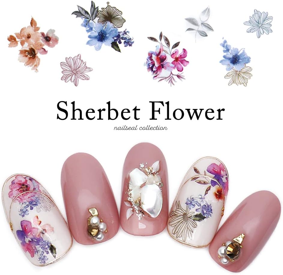 楽天最安値に挑戦 ネイルシール シャーベットフラワーシール ピンク ジェルネイル 花 フラワー 水彩 Chandigarhdaily Com
