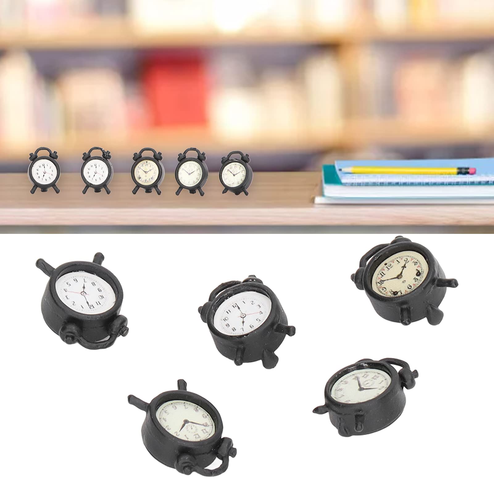 Amazon.co.jp: ドールハウス目覚まし時計、5PCSリアルモデルリアル