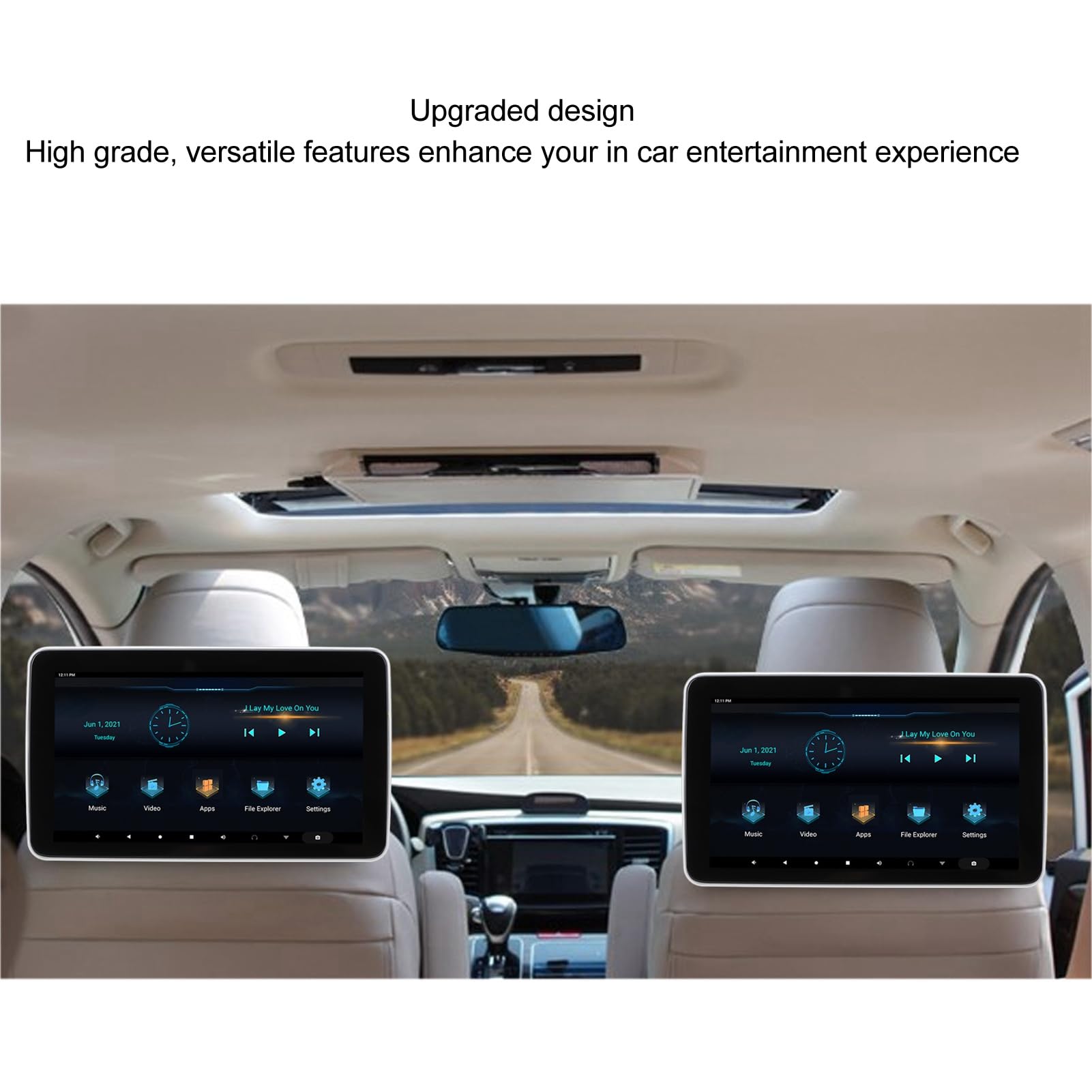 Reproductor de Vídeo para Reposacabezas, Monitor para Reposacabezas de Coche de 10,1 Pulgadas para 9.0, Pantalla Táctil IPS de Alta Definición, 32 GB de ROM, Reproductor de