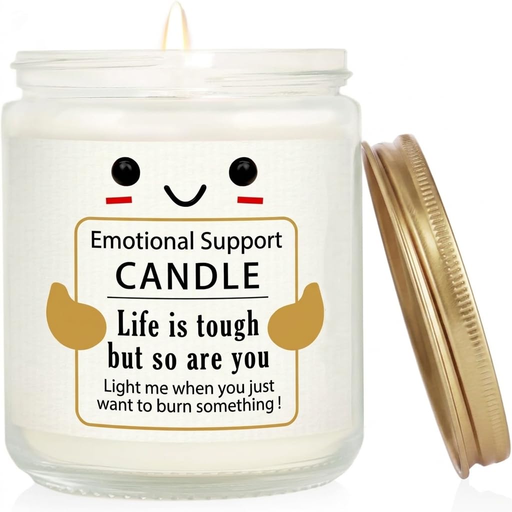 Funny Cheer Up Gifts for Women Men, Life is Tough But So are You Gift, Thinking of You Gifts for Women, Emotional Support Gift Candle, Inspirational Encouragement Present for for Friends