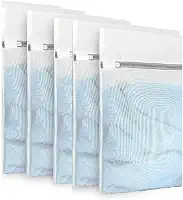 Kit 5 Sacos De Lavar Roupas Delicadas Saquinhos 30x40cm Lingerie Lavanderia Lavagem