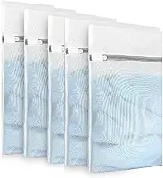 Kit 5 Sacos De Lavar Roupas Delicadas Saquinhos 30x40cm Lingerie Lavanderia Lavagem