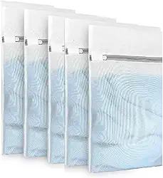 Kit 5 Sacos De Lavar Roupas Delicadas Saquinhos 30x40cm Lingerie Lavanderia Lavagem