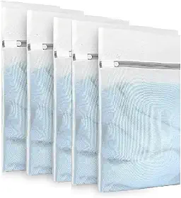 Kit 5 Sacos De Lavar Roupas Delicadas Saquinhos 30x40cm Lingerie Lavanderia Lavagem