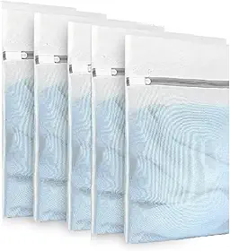 Kit 5 Sacos De Lavar Roupas Delicadas Saquinhos 30x40cm Lingerie Lavanderia Lavagem