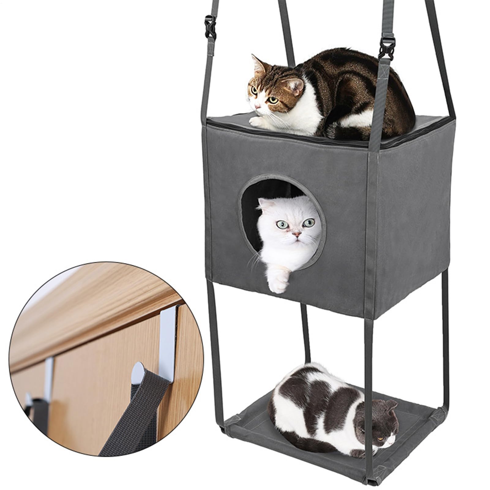 Mensola per finestra per gatti - in metallo PVC poliestere in | tessuto a rete traspirante, piattaforma di riposo montata su finestra, struttura portante | per interni