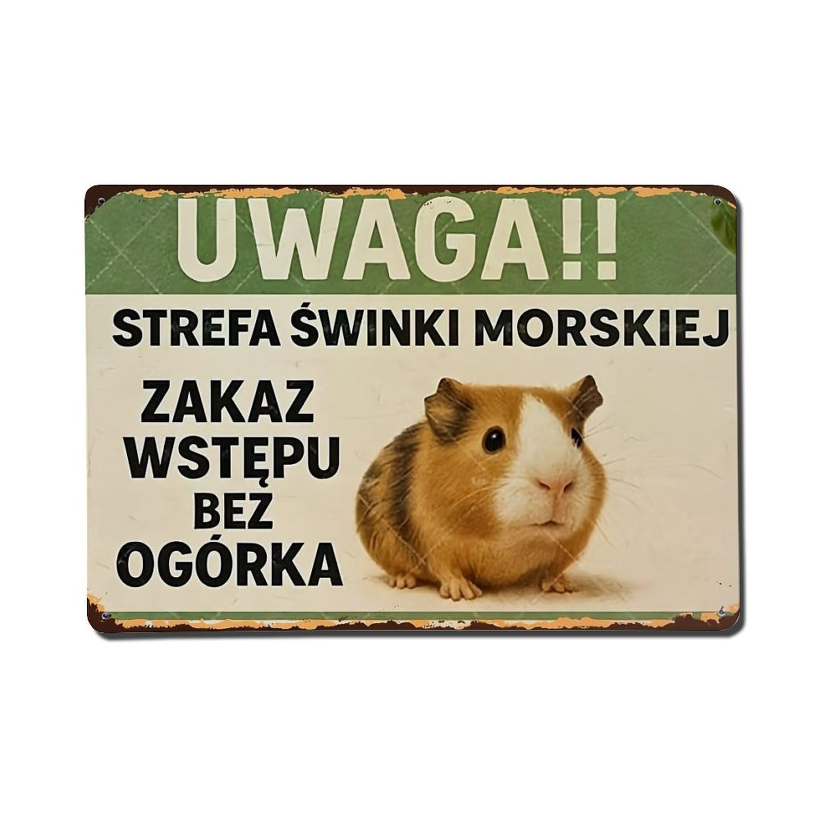 Nestemfo Vintage Guinea Pig Warning Sign Design Tin Sign Metal Sign, Living Room,Bar, Home, Bedroom Wall Decor,Retro Metal Poster 8X12 Inches