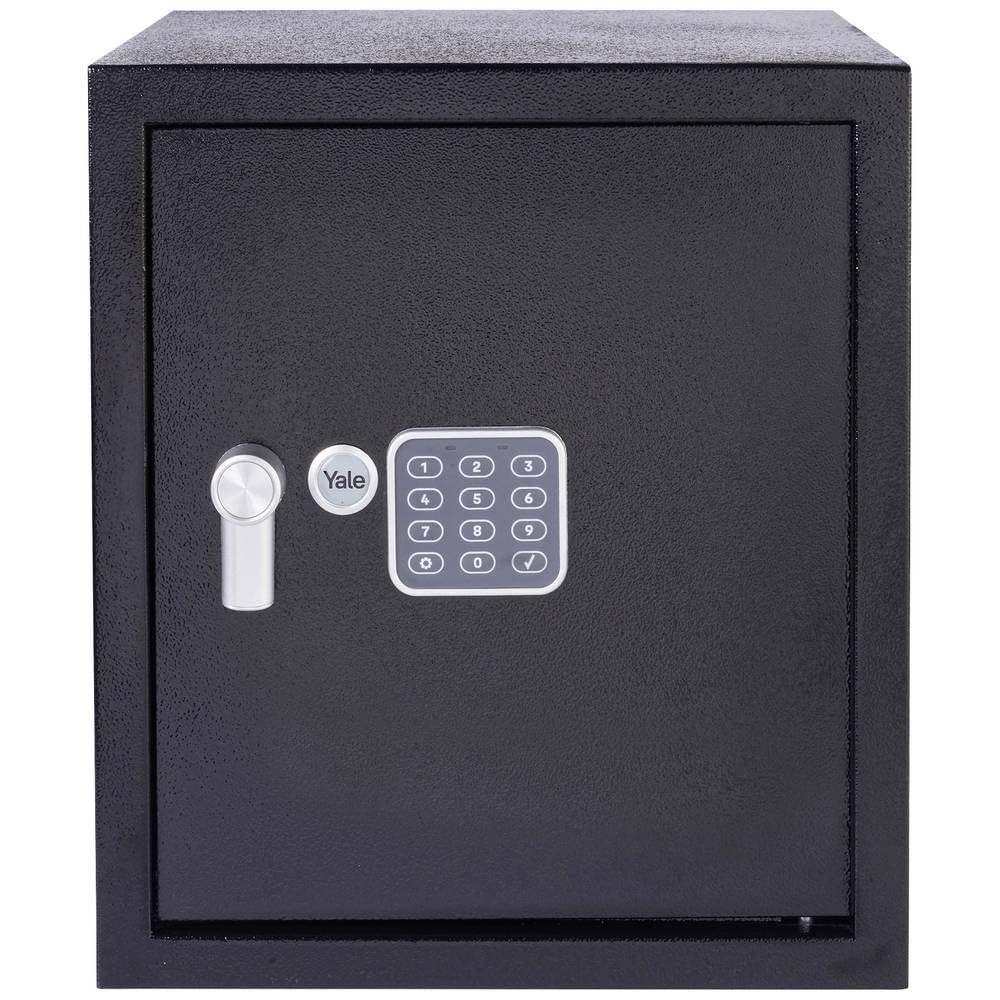Yale Black Ysv/390/Db1 Large Value Safe, Digital Keypad, Led Light Indicators, 15Mm Steel Locking Bolts, Emergency Override Key, Wall And Floor Fixings, Finish, 40 Litre Capacity 39 X 35 X 36 Cm