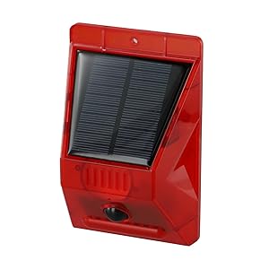 Alarma solar multimodo para exteriores con sonido de 120 dB, para vallas y protección de propiedades (A)