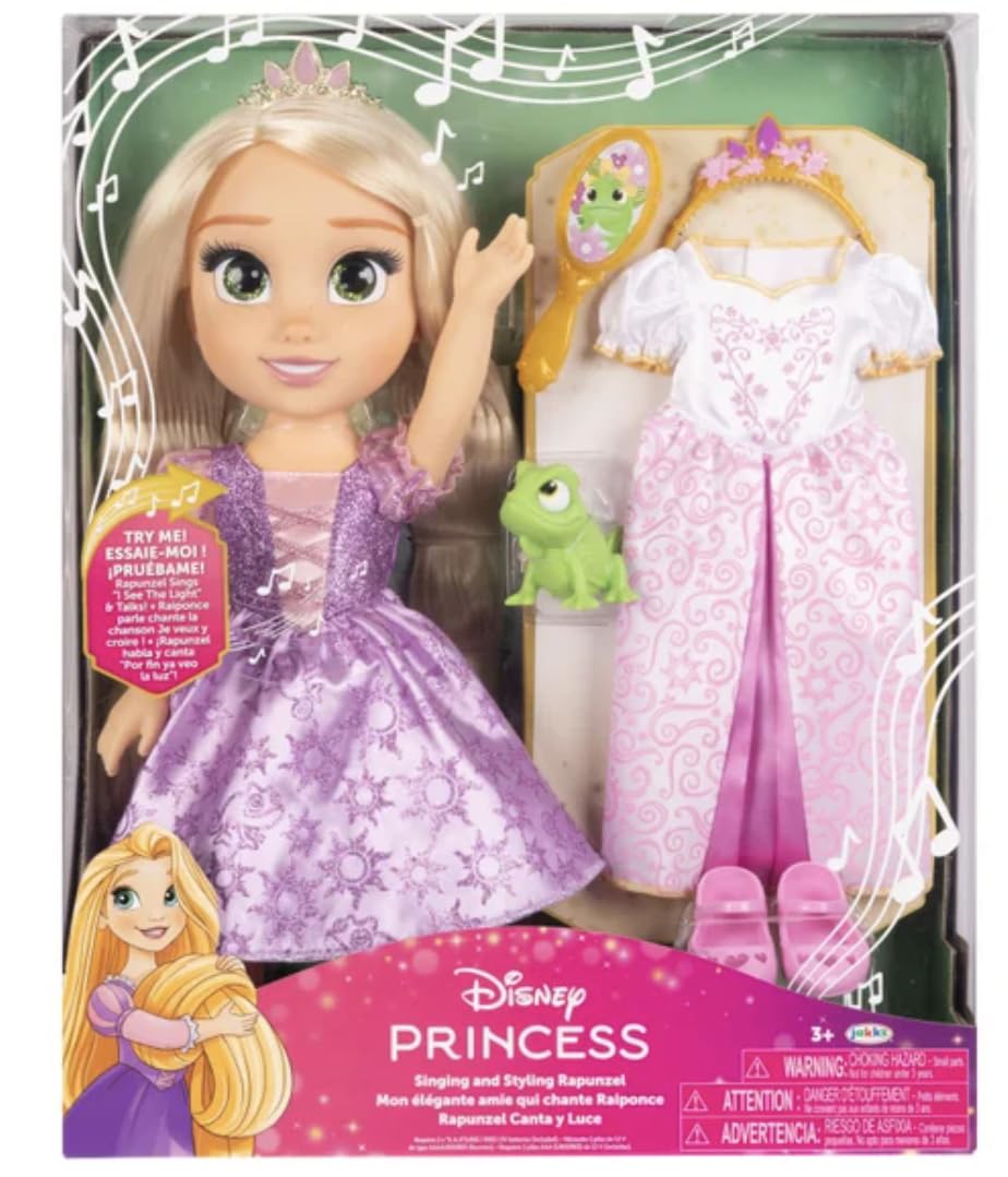 Disney Princess Singing and Styling Doll, Height ~14 inches, Batteries Included (Rapunzel)