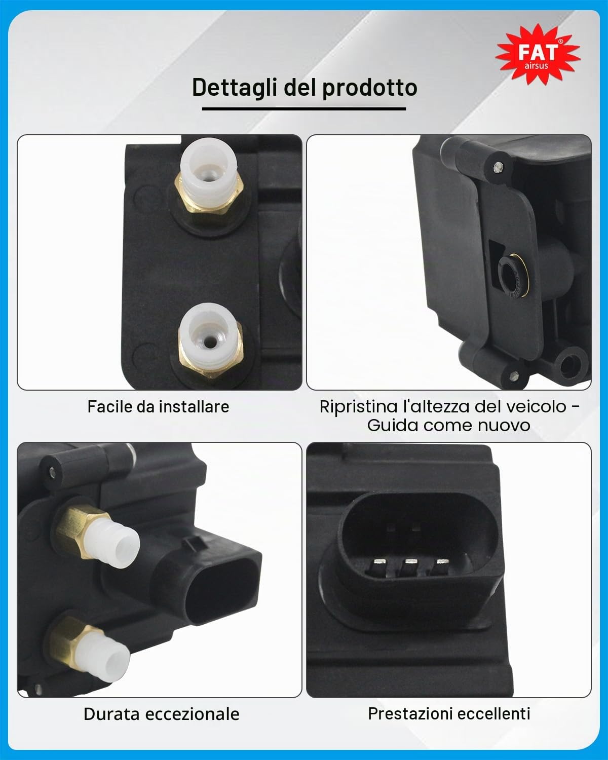 Valvola solenoide di giro dell'aria 37206789450 37206784137 del blocchetto della valvola del compressore della sospensione dell'aria adatta BMW F01 F02 F07 F11 X5 F15 X6 F16