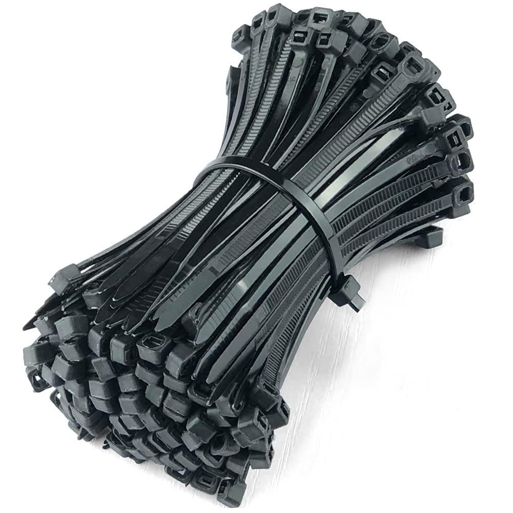Oksdown 250 Pack Black Nylon Cable Ties 100mm×3.6mm Heavy Duty Strong Plastic Premium Self Locking 4 inch/10 cm Long Zip Tie Wraps