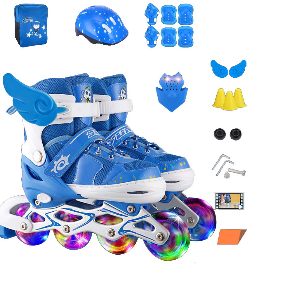 ZCRFY Roller Skates Children's Suit Boys Girls Flash Roller Skates 3-10 Years Old Beginners Adjustable Size Ice Skate