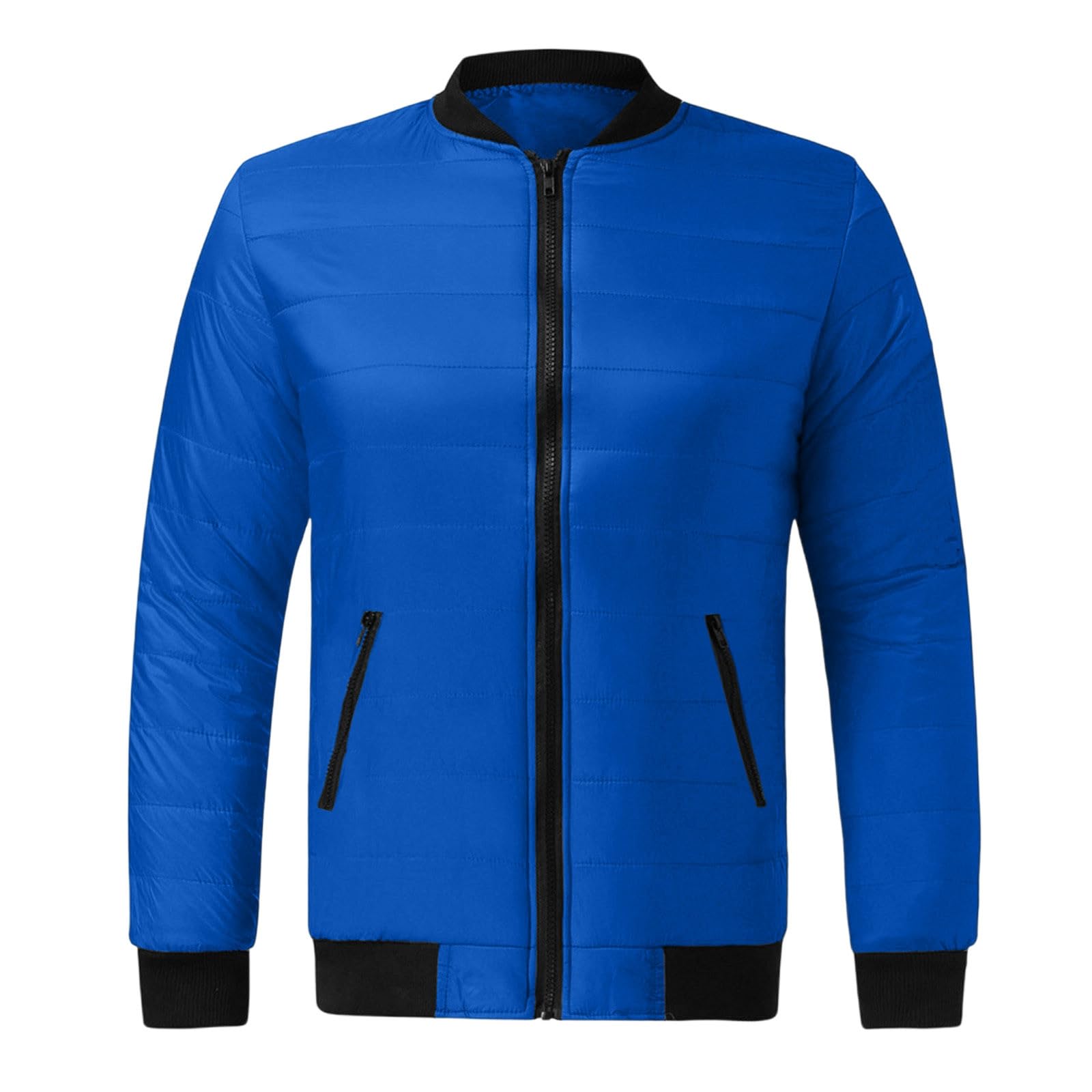 Générique Veste Homme Doudoune Legere Zippée sans Capuche Manteau Hiver Chaud Blouson Automne Grande Taille Vestes Décontractée Légère et Résistante Manches Longues Uni avec Poches Classique Jacket