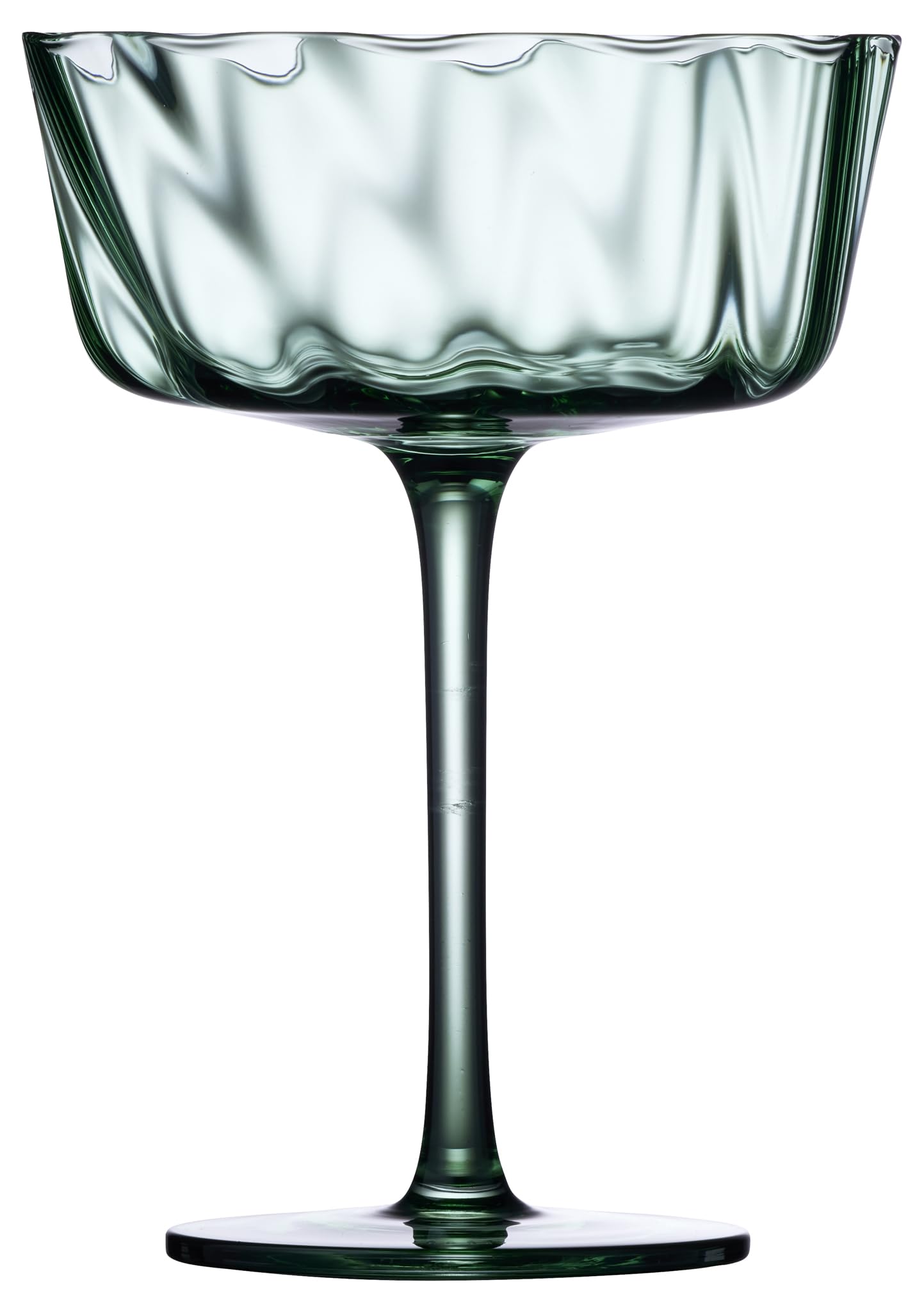 Lyngby Glas Vienna Champagner-Schale, Sektglas, Cocktailglas, 35 cl, 4 Stck., Grün