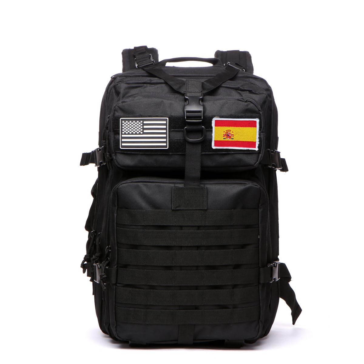 Mochila Tática 50 Litros con Sistema Molle Impermeable Militar para Emergencias Caza Senderismo Acampada (Negro)