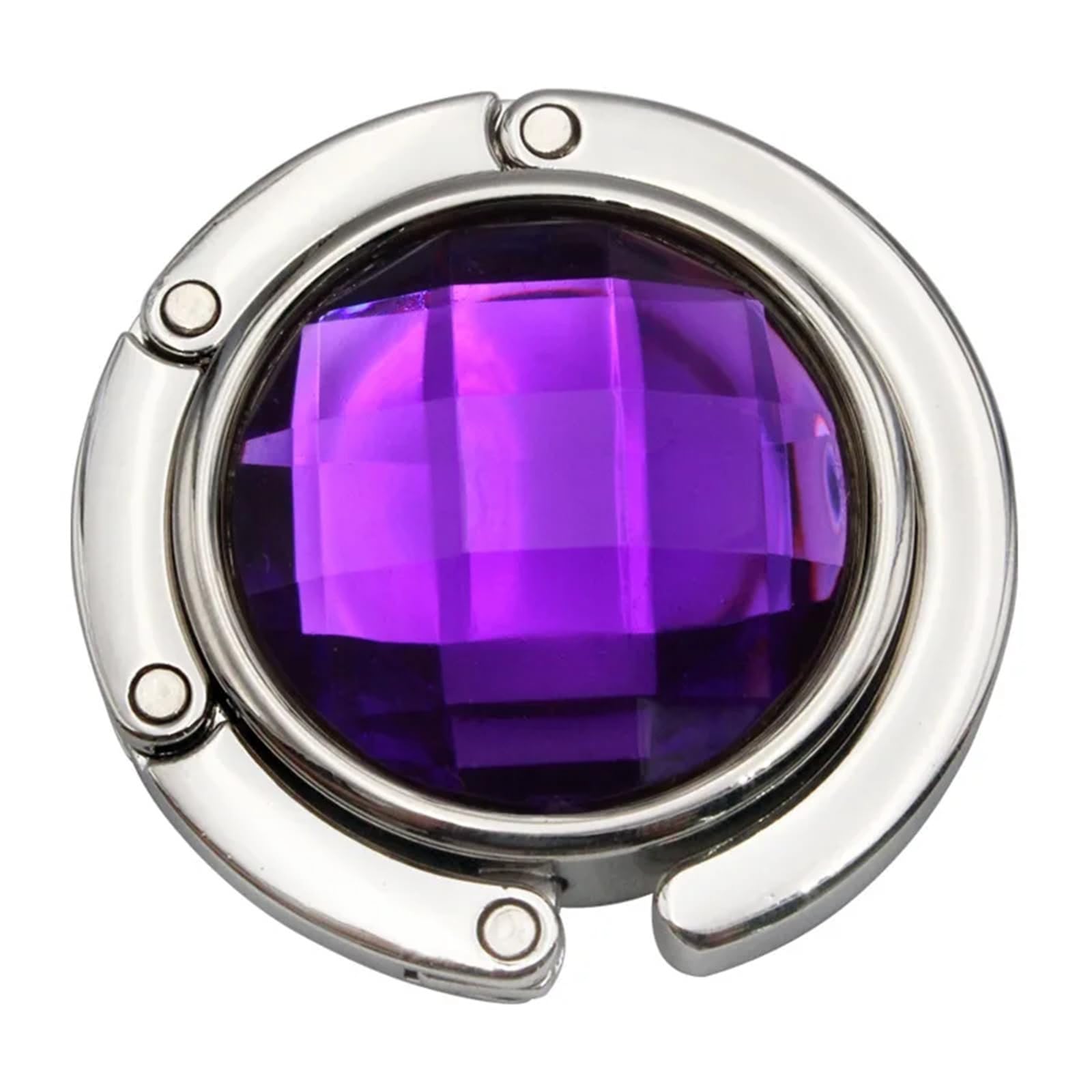 GHHZML Handbag Hooks for Tables Portable Round Hook Table Lattice Crystal Bag Hanger Folding Metal Multifunctional(Color5)