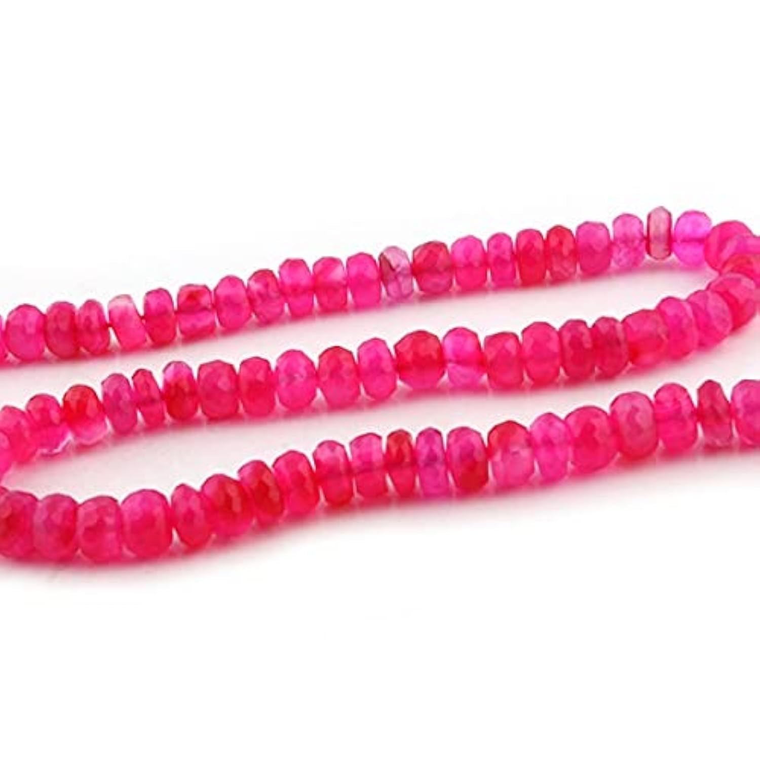 Chalcedony Faceted Rondelles pour réparer un bijou ou concevoir un bracelet en pierres roses