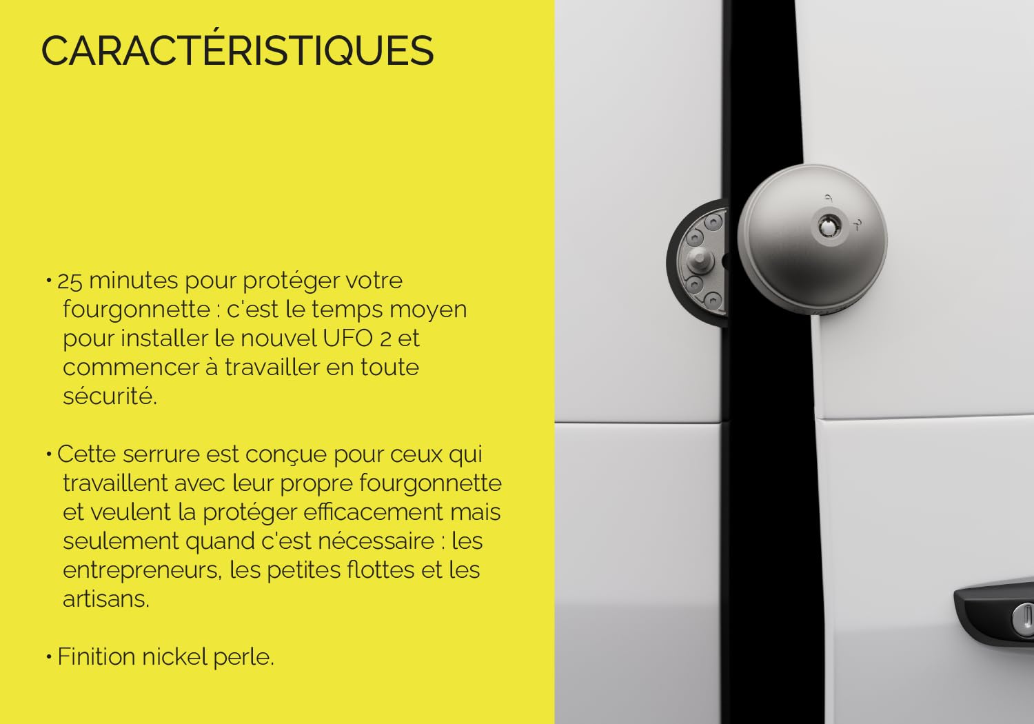 MERONI SERRATURE UFO Ufo2 Serrure Antivol Utilitaire - Serrure Antieffraction à Haute Sécurité pour Fourgons et Véhicules Utilitaires Légers - Fermeture Manuelle de Fourgon - Made in Italy