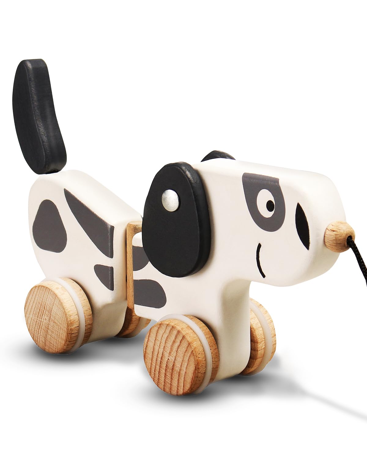 Intellibaby Premium Wooden Pull Along Dog Toy for Newborns & Infants | Encourages Walking & Develops Motor Skills | Pull String Toy for Babies | Fun Non-Toxic Baby Toys | White & Black | 0-6 Months+ (B0D9K5NGYR) Amazon Price History, Amazon Price Tracker