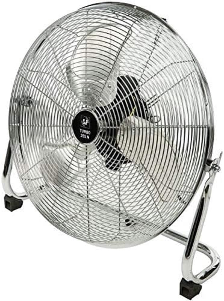 Soler & Palau TURBO-355 N - Ventilador (Ventilador con aspas para el hogar, Cromo, Piso, Mesa, 3120 m³/h, 51 dB, 1,5 m)