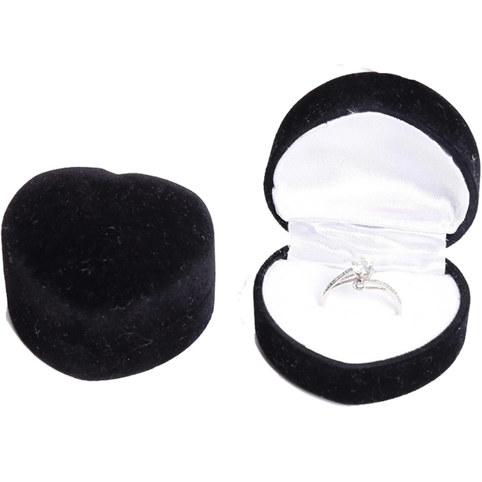 JFNKLFG Velvet Ring Earring Box Case For Wedding Engagement Small Jewelry Packaging Holder Storage Display Organizer Businesses Sale for Proposal, Wedding(SKU-07,5x4.5x4cm)