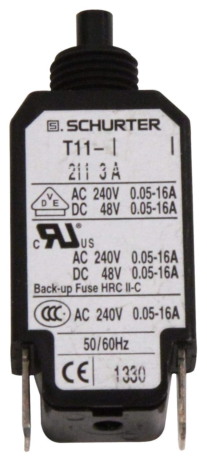 T11-211-3 - Thermal Circuit Breaker, T11 Series, 3 A, 1 Pole, 48 VDC, 240 VAC, Panel (T11-211-3) (Pack of 5)