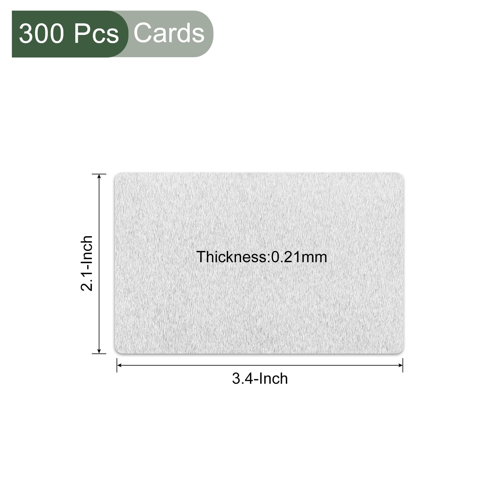 YOKIVE 300Pcs Sublimation Printable Blank Card, Personalized Business Card, Silver, 3.4x2.1 Inch - Image 2
