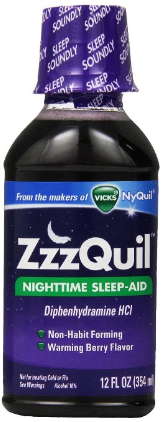 ZzzQuil Nighttime Sleep-Aid Liquid, Warming Berry Flavor 12 oz (Pack of 9)