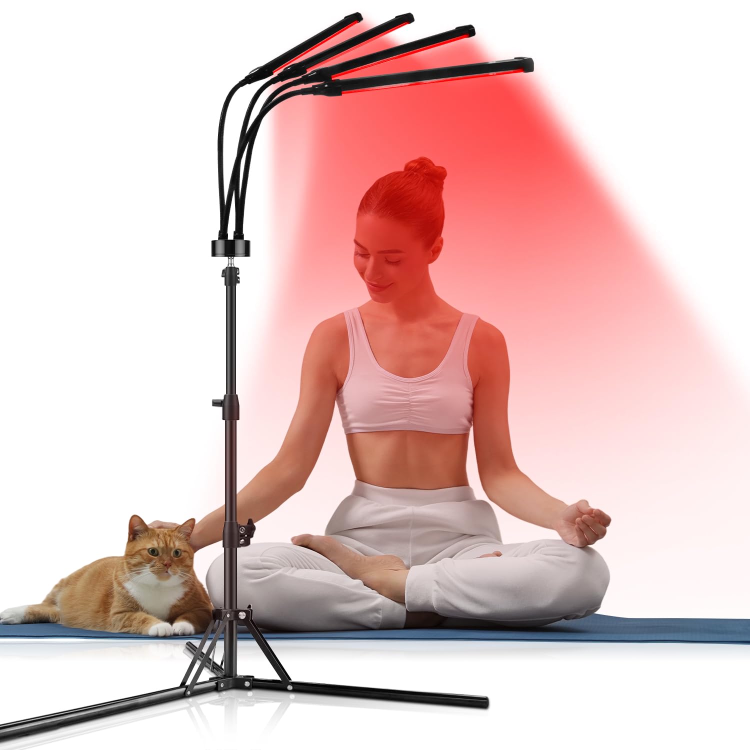 Shyineyou Red and Blue Light Lamp for Stand, 3 in 1 Chips Red Light for Home/Office Use, 180LEDs LED Light Height and Angle Adjustable & Timer