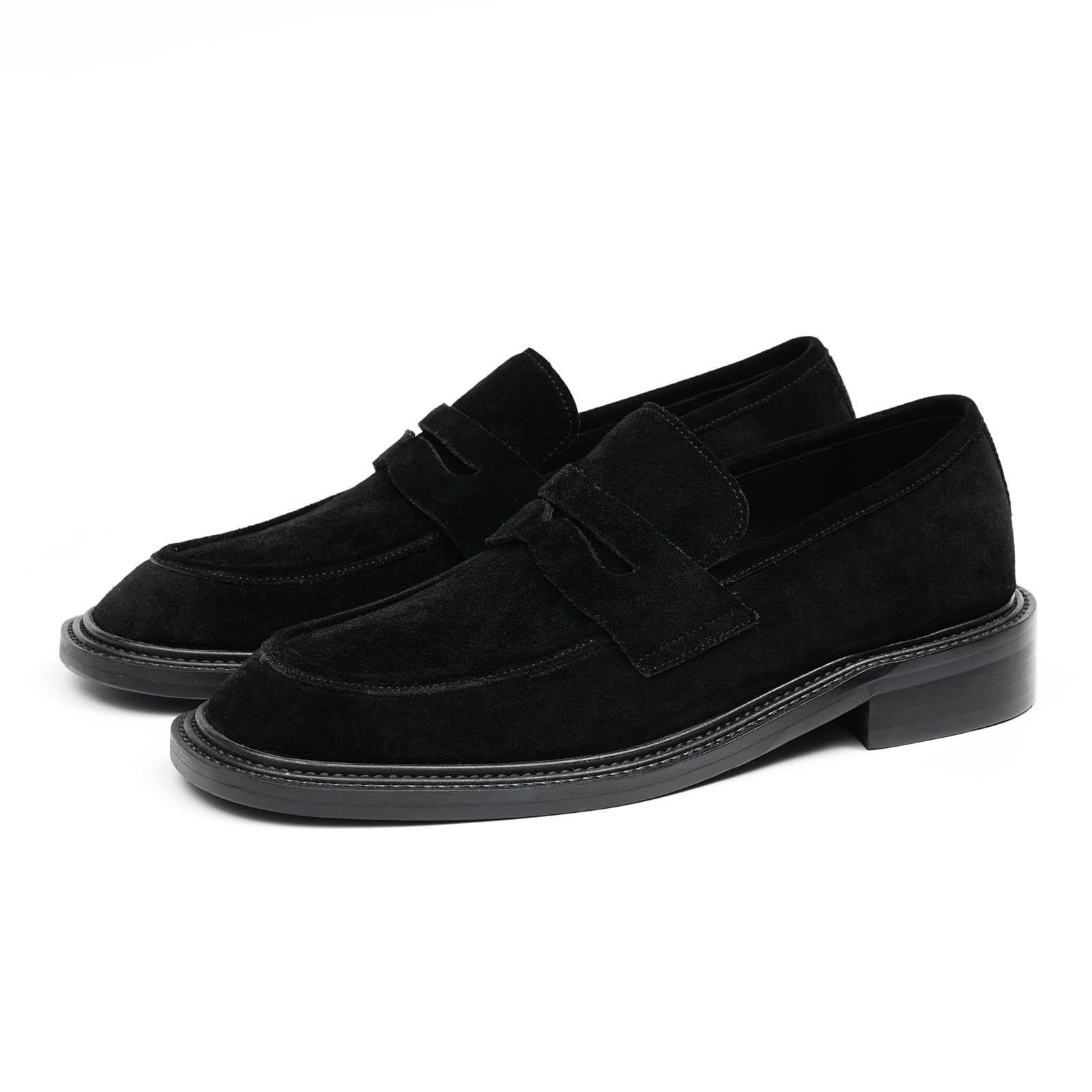Mocasines Casuales en Cuero de Ante para Hombres Zapatos de Vestir Slip On Formales
