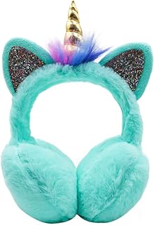 Unicorn Earmuffs for Girls Kids Women Soft Plush Ear Warmers Winter Ear Muffs