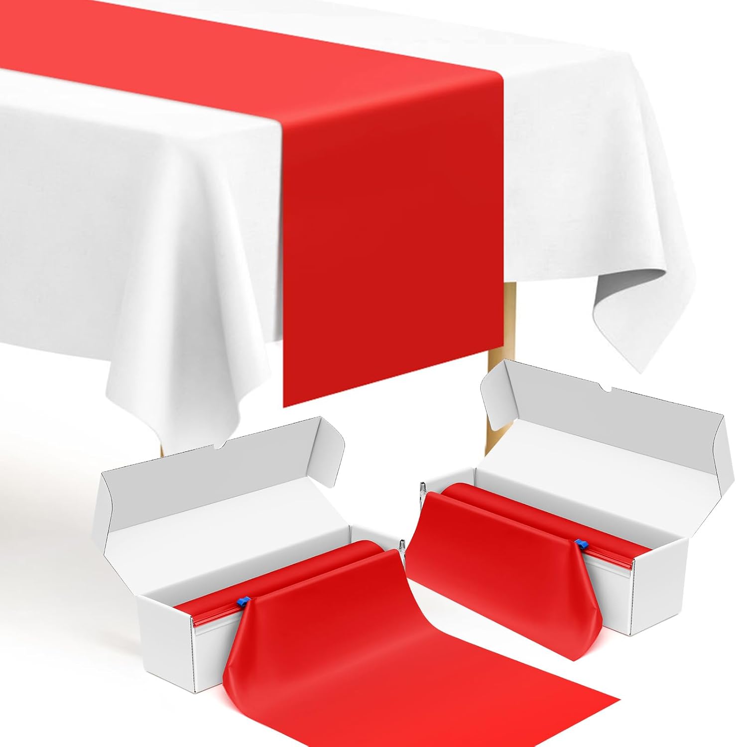 Fulmoon 2 Pcs Plastic Table Runner Roll with Easy Slide