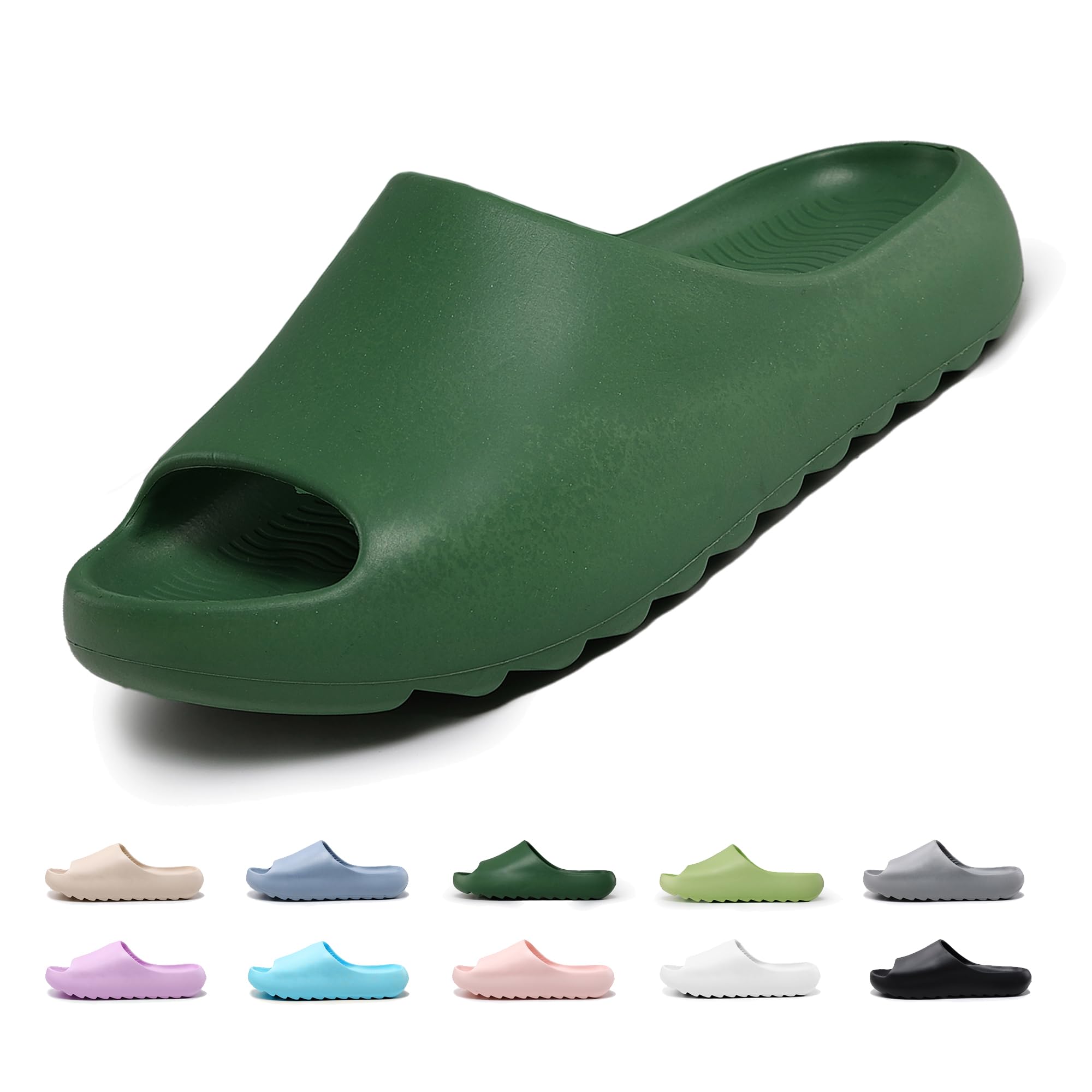 rosycloCloud Slides for Women and Men, Pillow Slippers Comfy Non-Slip Beach Shoes Soft Bathroom Shower Shoes, Cushioned Thick Sole Sandals for Indoor and Outdoor