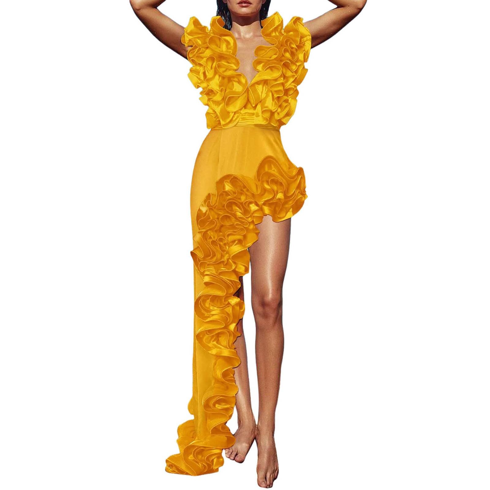 Generico Costume da Bagno Donna, da con Gonna Irregolare E Scollo A V in Pizzo, Efficace Anti-Traspirante
