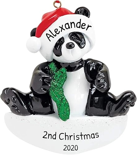 Miniatura 10 de Adorno de Navidad de panda personalizado 2024  Adorno de panda, decoración de panda, cosas de oso panda, regalos de oso panda, decoración navideña