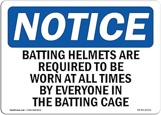 OSHA Notice Signs - Batting Helmets are Required to Be Worn Sign | Extremely Durable Made in The USA Signs or Heavy Duty Vinyl Label | Protect Your Construction Site, Warehouse & Business