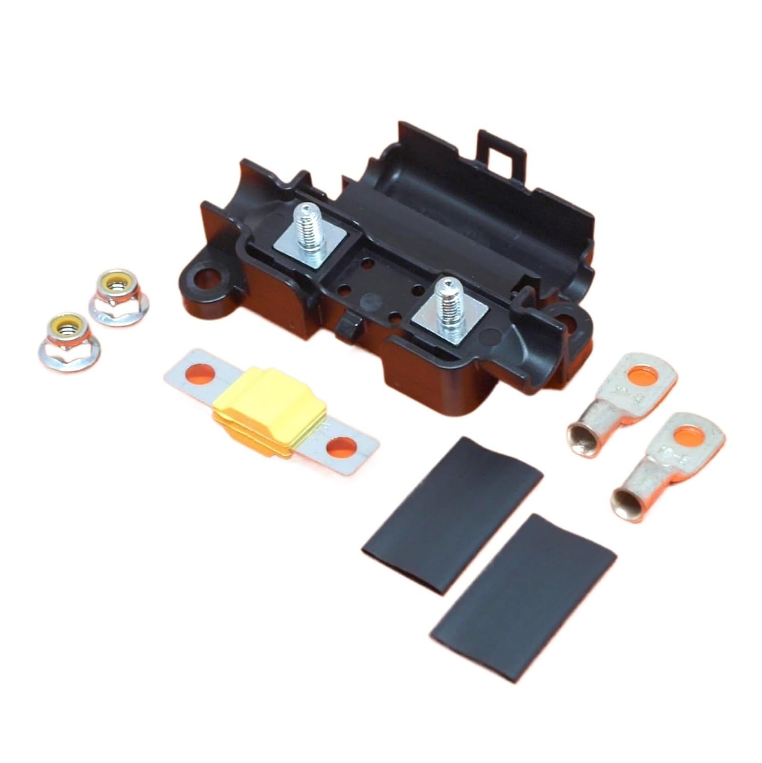 Heavy-Duty Automotive Fuse Holder with 60-amp terminals and Heat Shrink tubing