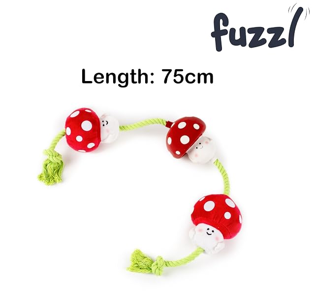 Foto 6 de 6 de Fuzzl Magic Shroom Juguete Interactivo para Perros con Cuerda y Chirriador