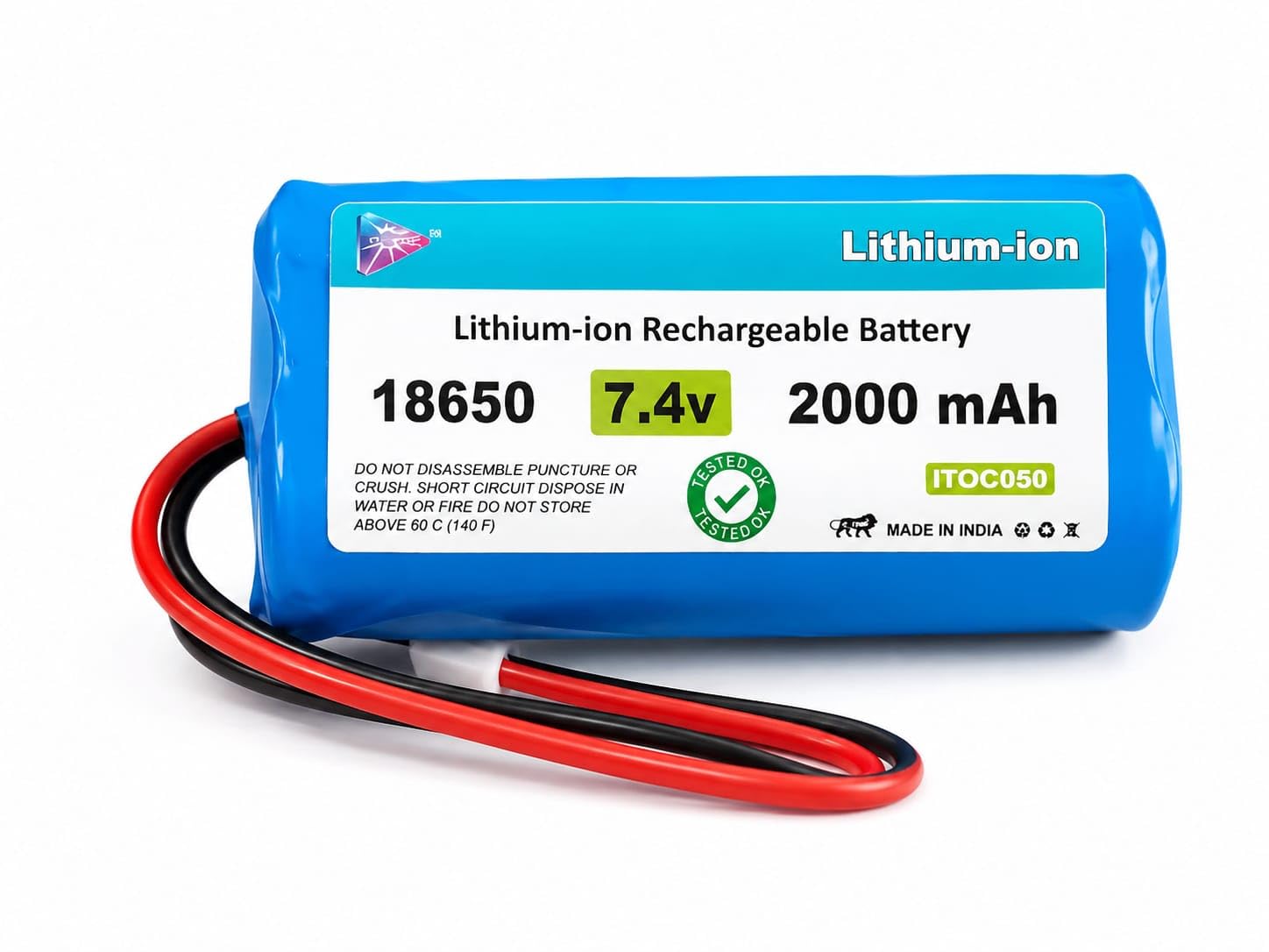 7.4V 2000mAh Li-ion 18650 Lithium ion Rechargeable Battery Pack with JST-XH 2.54mm/2P Plug Connector for DIY Robotics GPS mp4 Tablet PC Drones Project Work Industrial Equipment |Pack of 1-image-40
