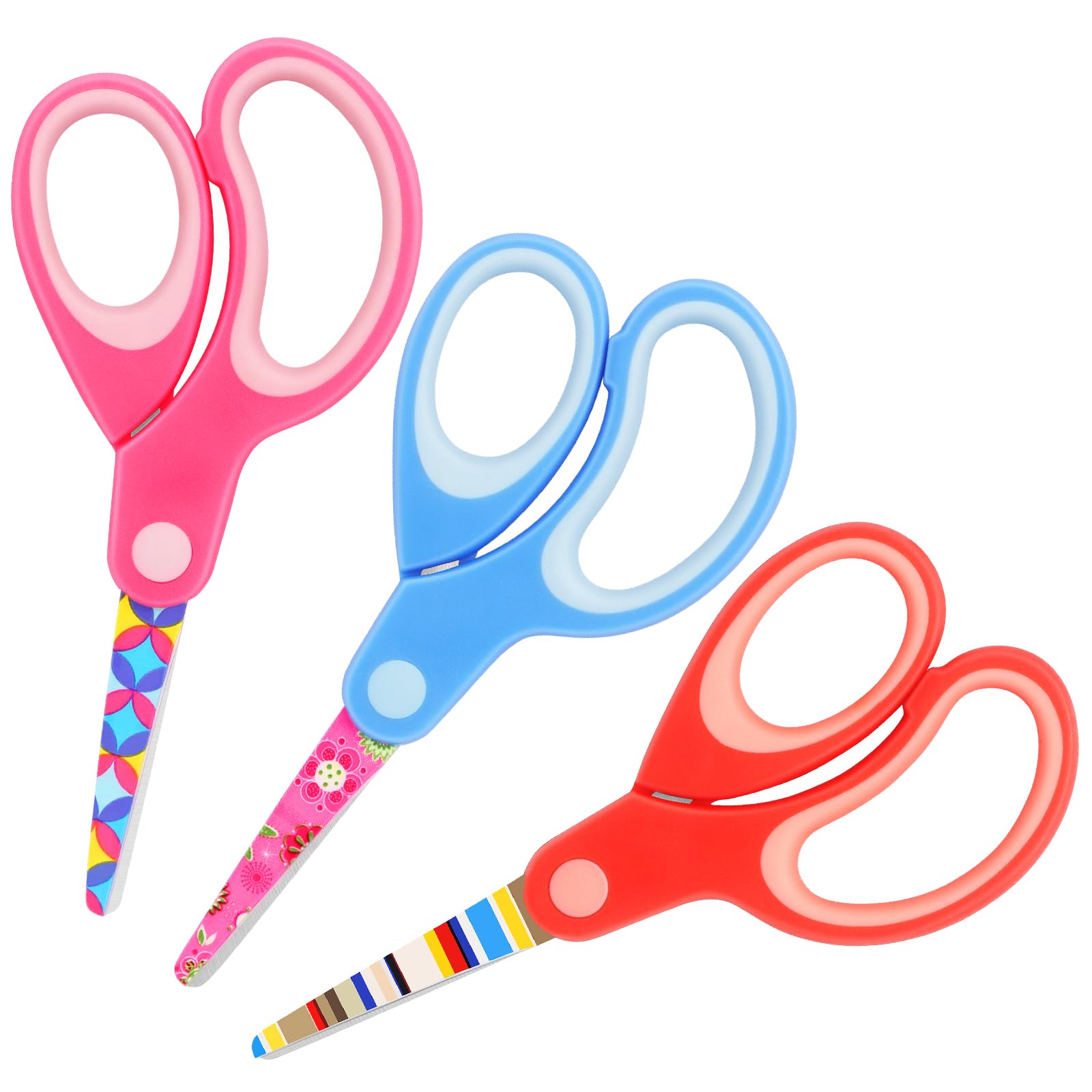 Vutyvve Left Handed Kid Scissors, Blunt Tip Safety Children's Craft Scissors, Stainless Steel Blades, Soft Grips