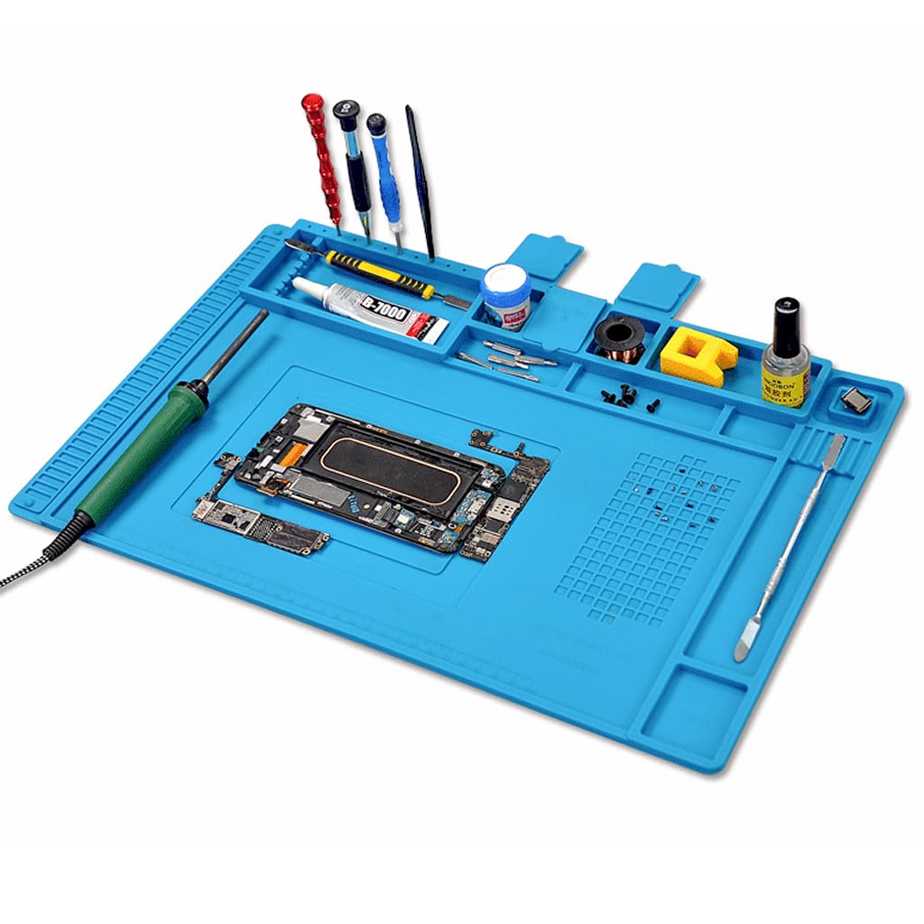 Serplex® Premium Silicone Soldering Mat, 17.7x11.8 Inch Heat Resistant Workbench Pad For PCB Board Repair & Iron Gun Welding, Organized Zones, Easy Clean, For Crafting & Electronic Repairs (B0CQ76KZJ9) Amazon Price History, Amazon Price Tracker
