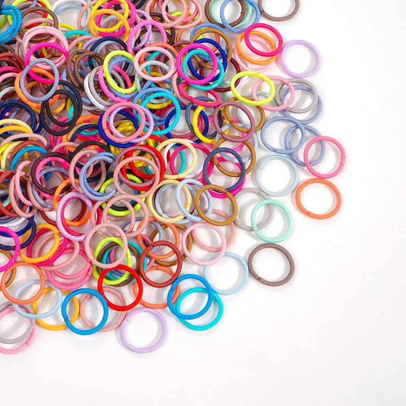 100PCS Baby Toddler Hair Ties, 36 Multicolors Elastic Hair Ties,2cm in Diameter No Crease Finger Hair Elastics Small Ponytail Holders for Kids Girls 1