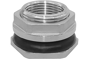 Beduan 1" Female Bulkhead Water Tank Connector Stainless Steel Thru-hull Fitting for RV Boat