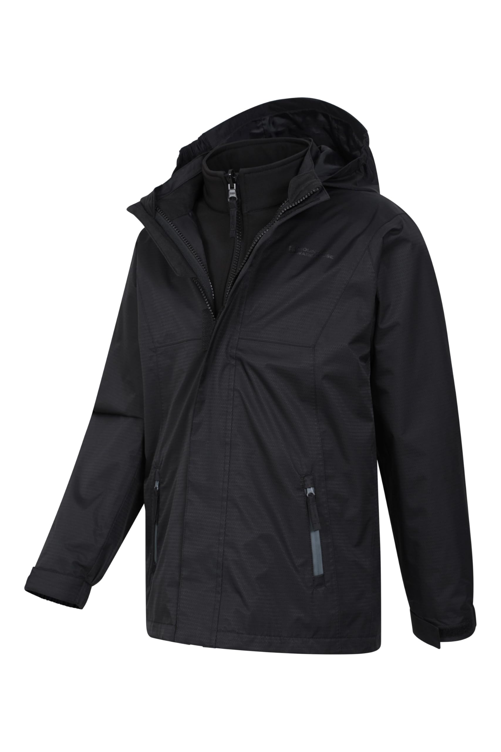 Mountain Warehouse Veste 3 en 1 Bracken Melange pour Enfants - Manteau imperméable, Respirant, Coutures étanches, Doublure en Maille - Printemps été