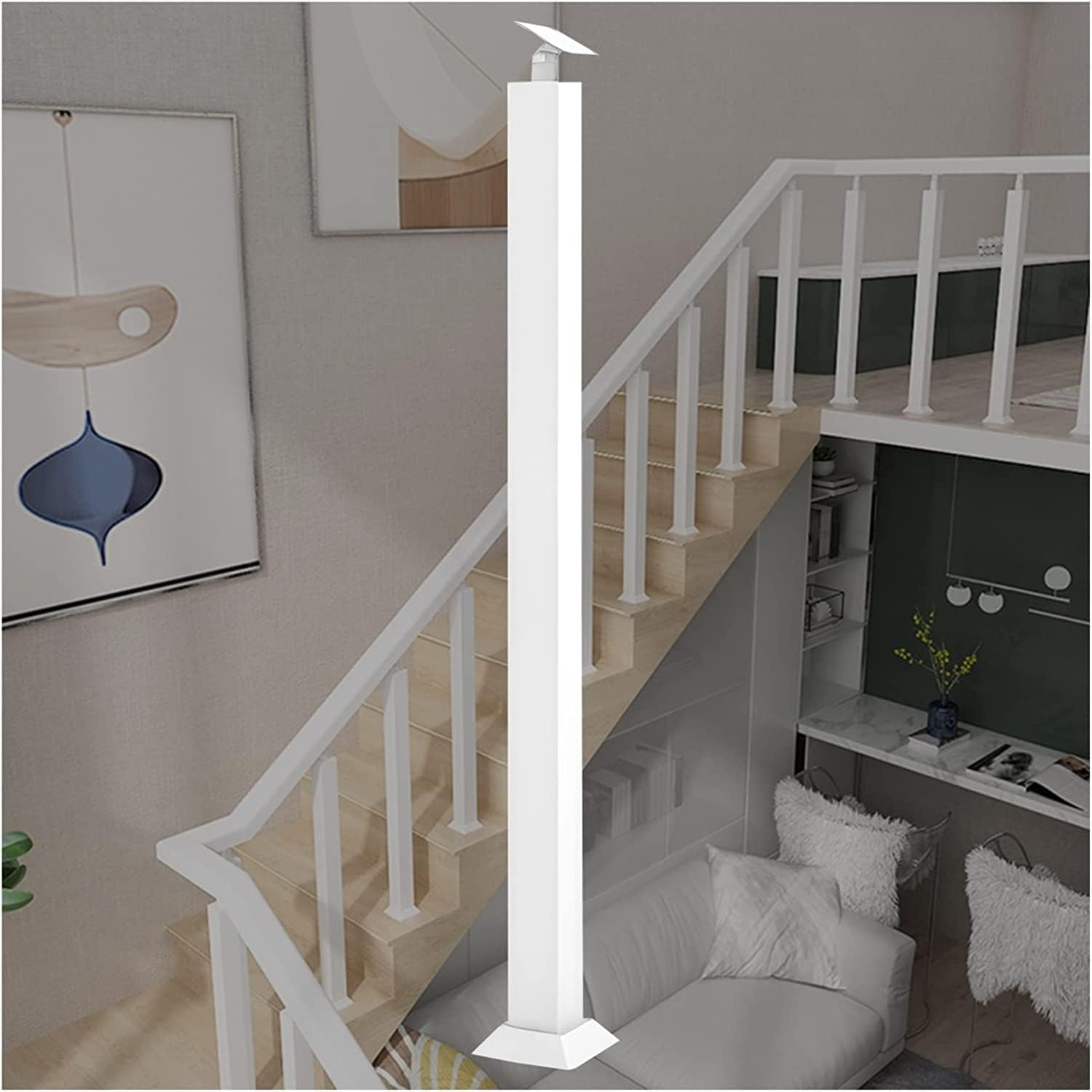 Poteaux de garde-corps carré en métal 75 cm pour rampe d'escalier et terrasse (Lot de 4)