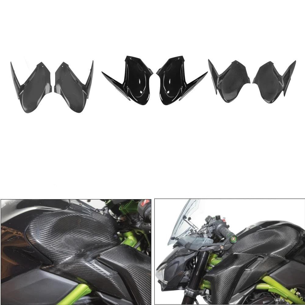 Carcasa Protectora Tanque para Kawasaki para Z900 2017-2019 Cubierta Embellecedora Lateral Carenado Protector Tanque Panel Frontal Lateral Carcasa Decorar(Negro)